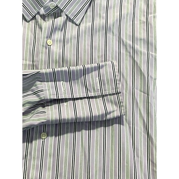 Polo Ralph Lauren Shirt Mens 17.5 35 Lavendar Stripe 2Ply Cotton French Cuff - Picture 3 of 8